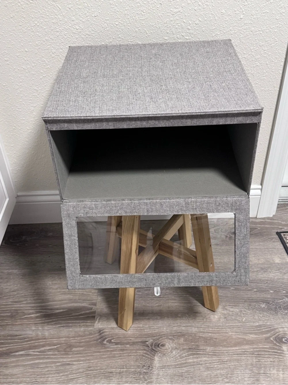 The Container Store Cambridge Drop-Front Sweater Box Grey EUC